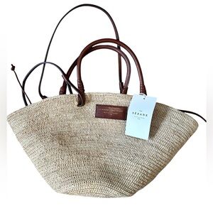 Sezane Justine Raffia Bag NWT